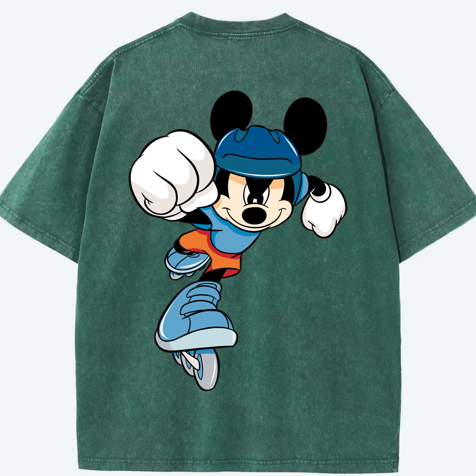 （画像用） ミッキーマウス Mickey Mouse 綿100% ヴィンテージ風 半袖Tシャツ（背面プリント）